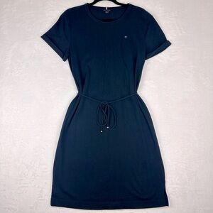 Tommy Hilfiger Women's Career Dresses Navy Blue Fit & Flare Dress SZ Medium